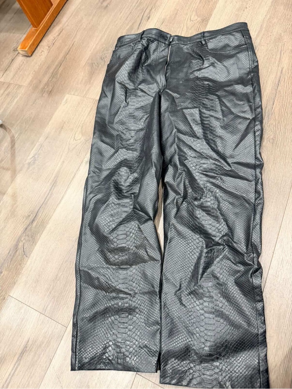 Wilfred Black Faux Snakeskin Straight Leg Pants